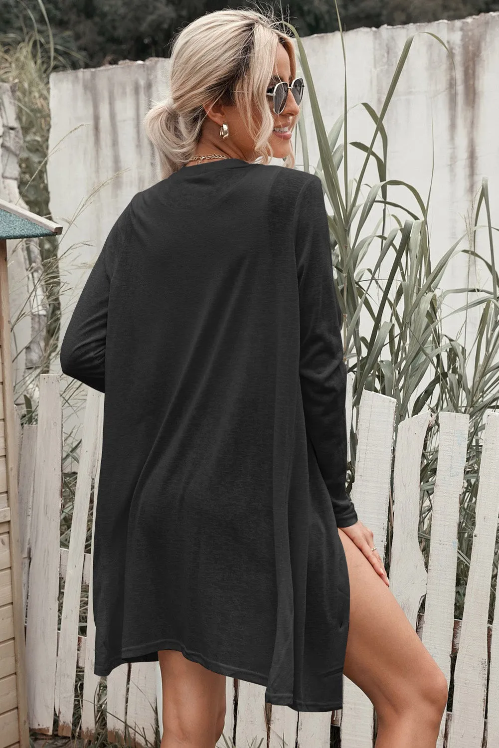 * APP EXCLUSIVE* Button Down Long Sleeve Longline Cardigan