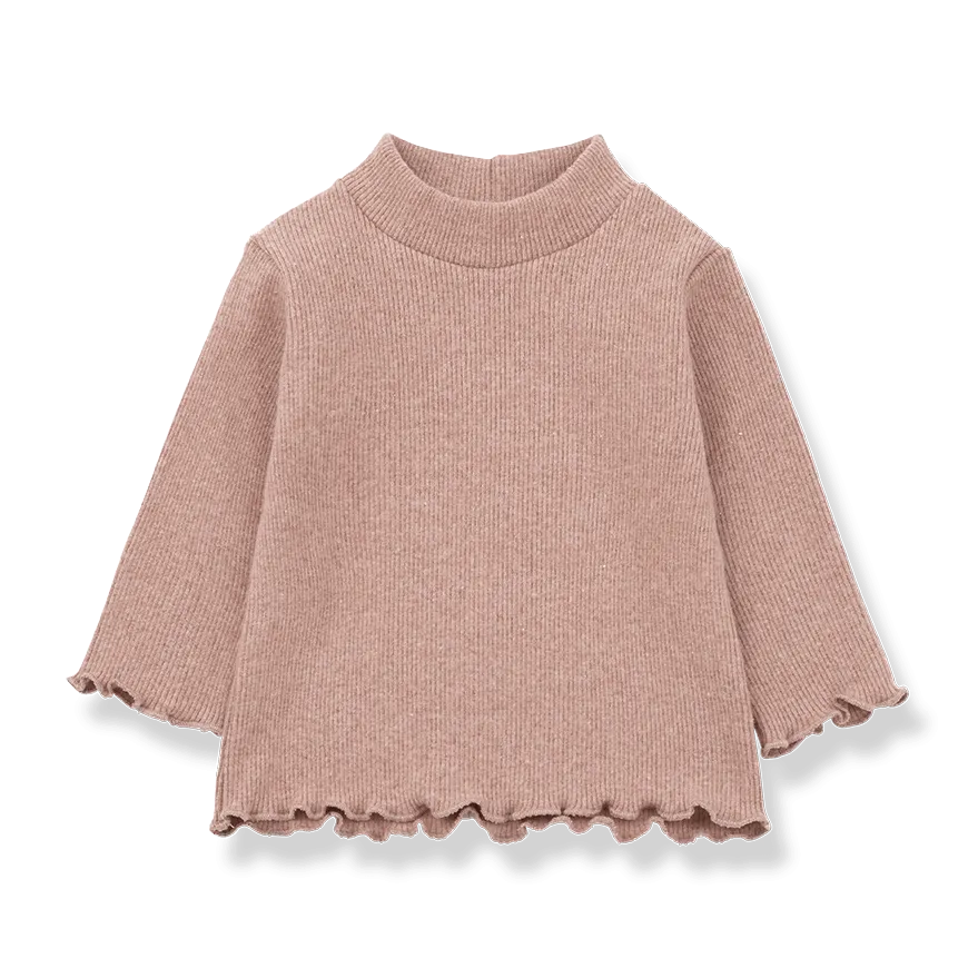 1  IN THE FAMILY ROSE TURTLENECK RUFFLED SET