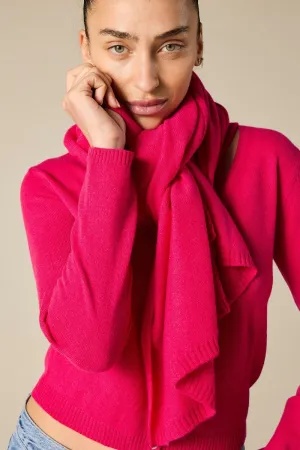 100% Cashmere Scarf in Hot Pink