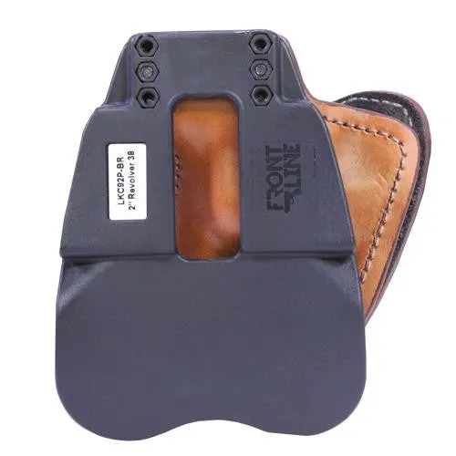 3 Layer Synthetic Leather Paddle Holster - .38 Revolover with 2" Barrel, Brown, Right Hand