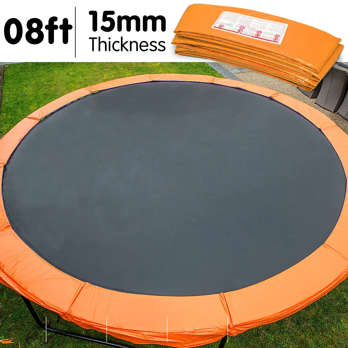 8ft Weatherproof Trampoline Pad w/ Synthetic Foam - Powertrain