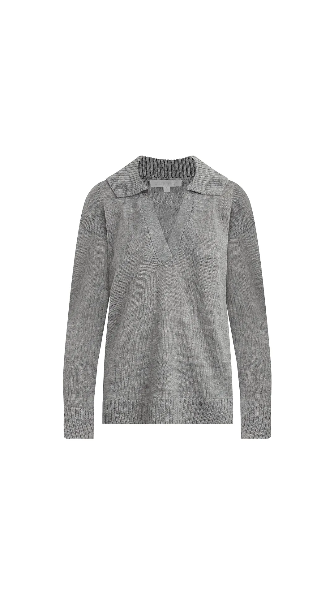 ADDISON OPEN-NECK POLO SWEATER