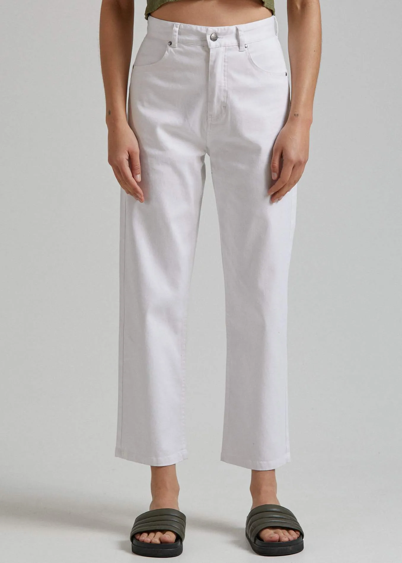 Afends Womens Shelby - Hemp High Waist Wide Leg Pants - White