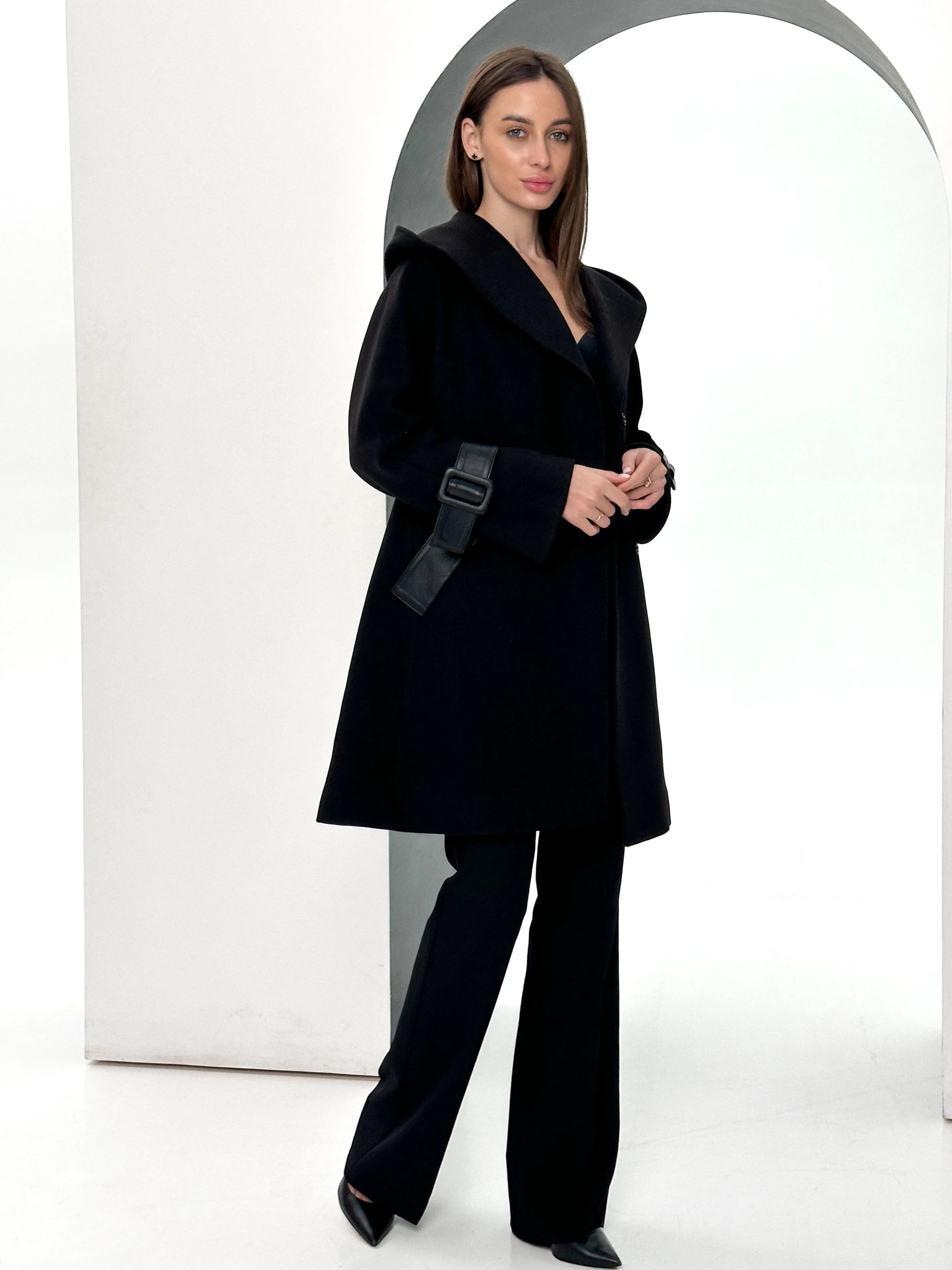 Amalia Cashmere Wool Blend Hooded Coat