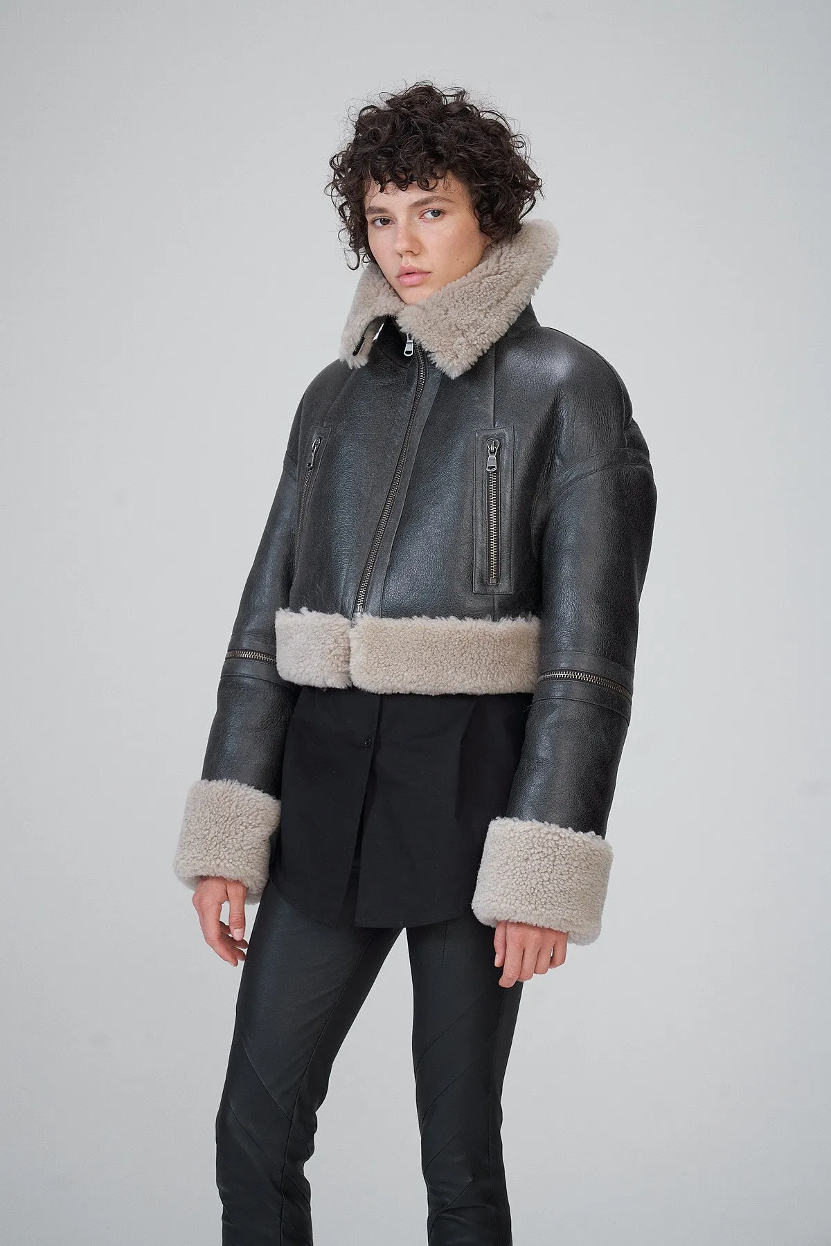 Anthracite Shearling Jacket