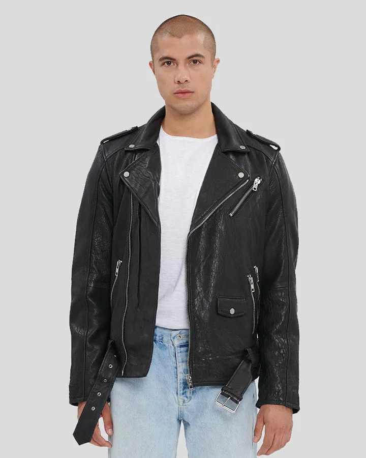 Black Motorcycle Leather Jacket