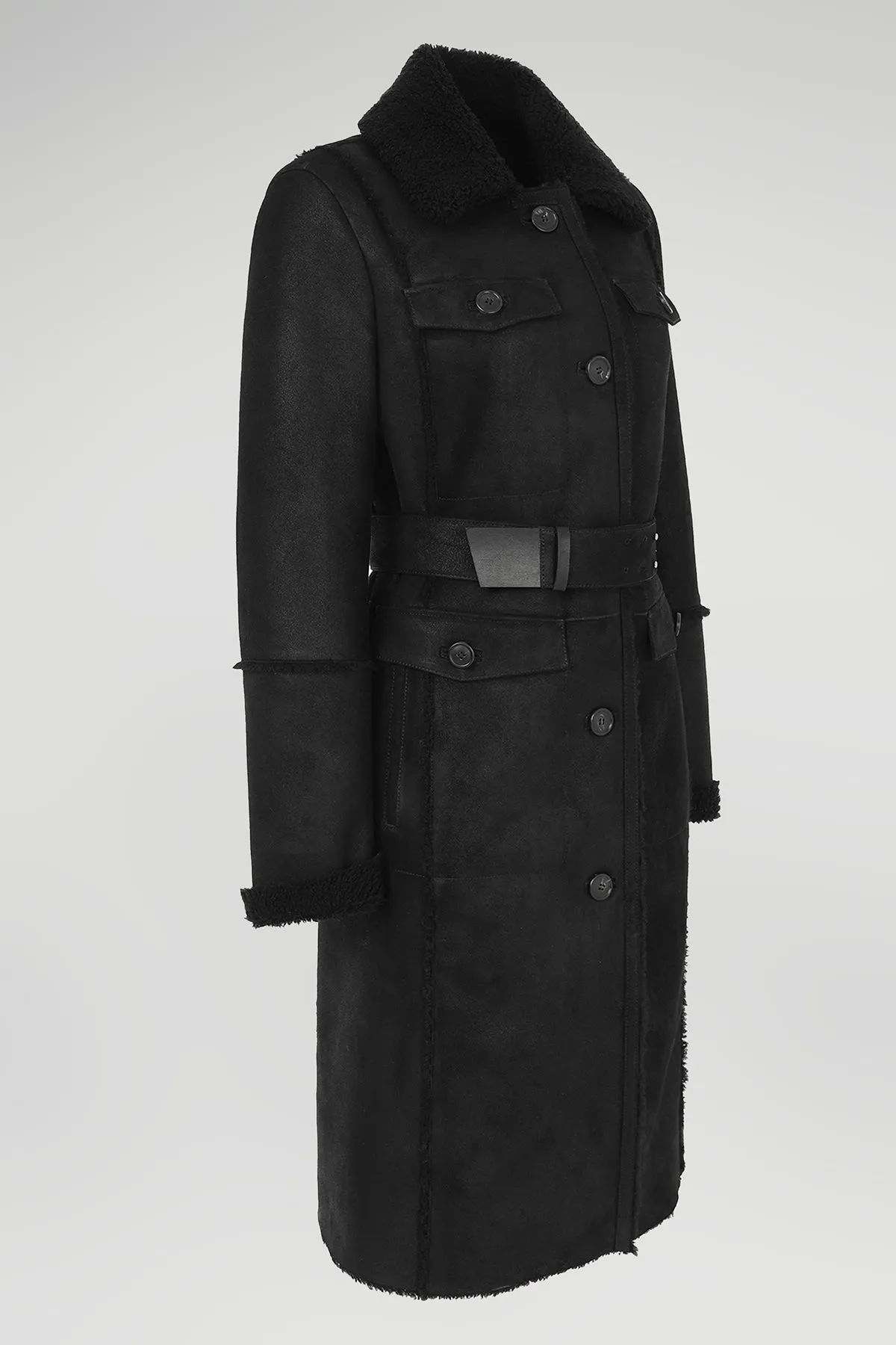 Black Shearling Coat