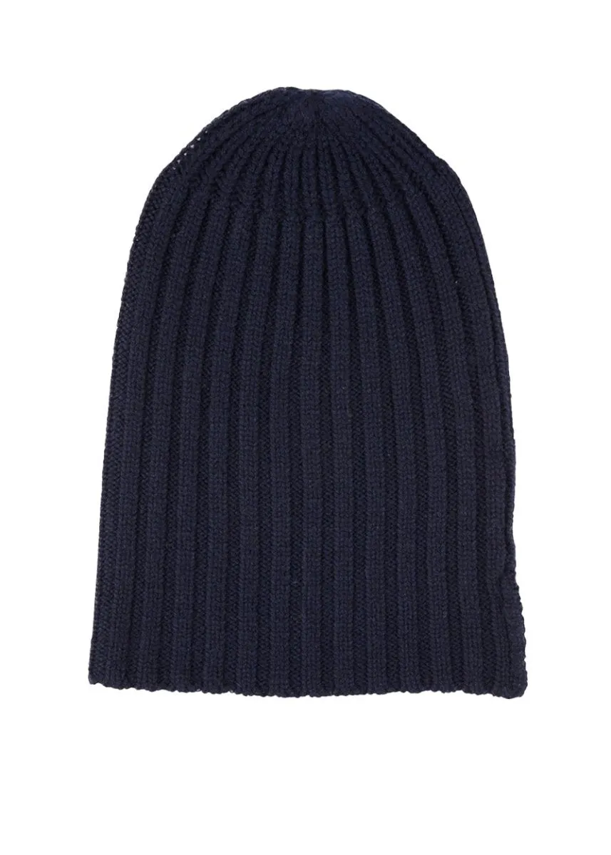 Cashmere Alex Rib Beanie in Ink