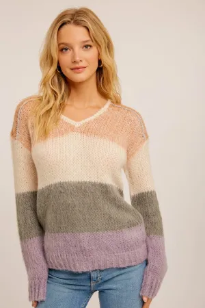 Color Block Lurex Sweater