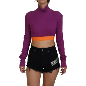 Dolce & Gabbana Elegant Purple Turtle Neck Pullover Sweater