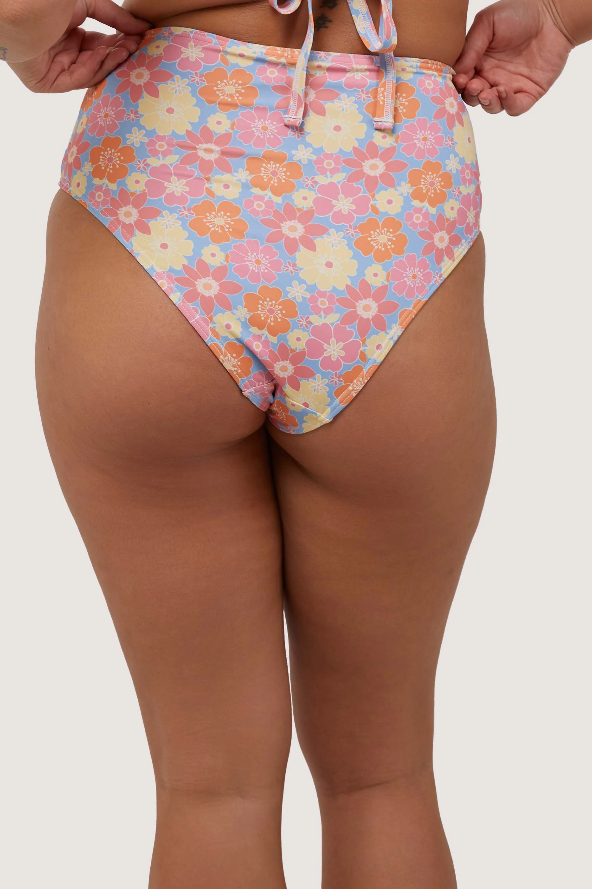 Floral High Waisted Bikini Bottom