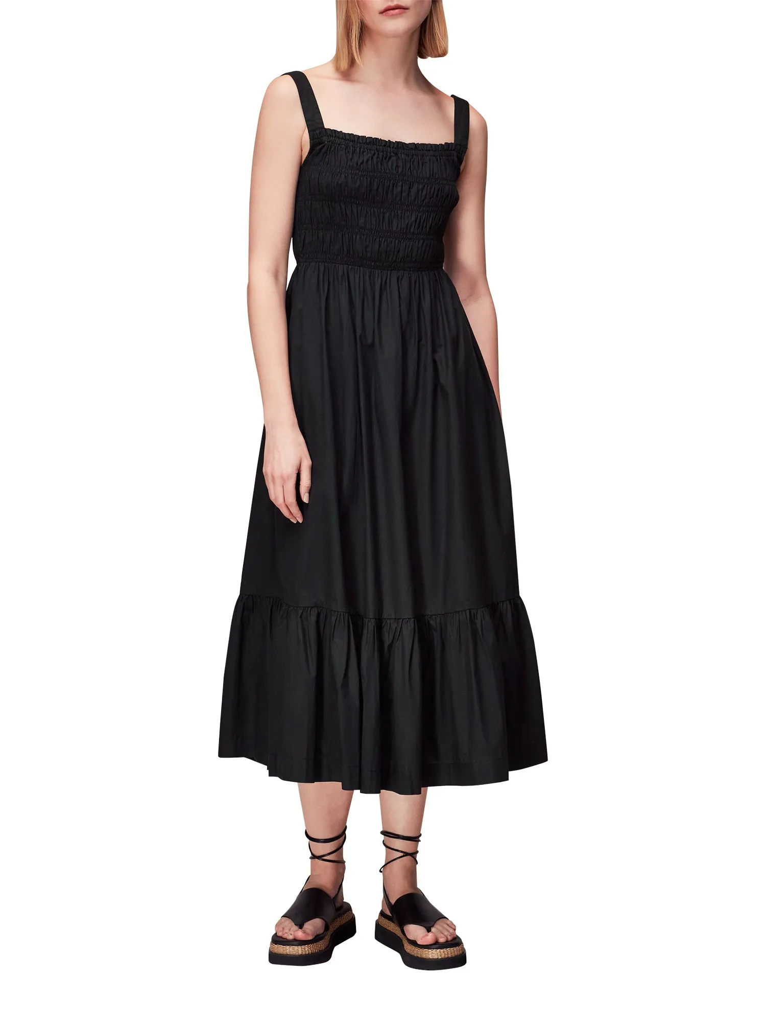 Greta Ruched Poplin Dress