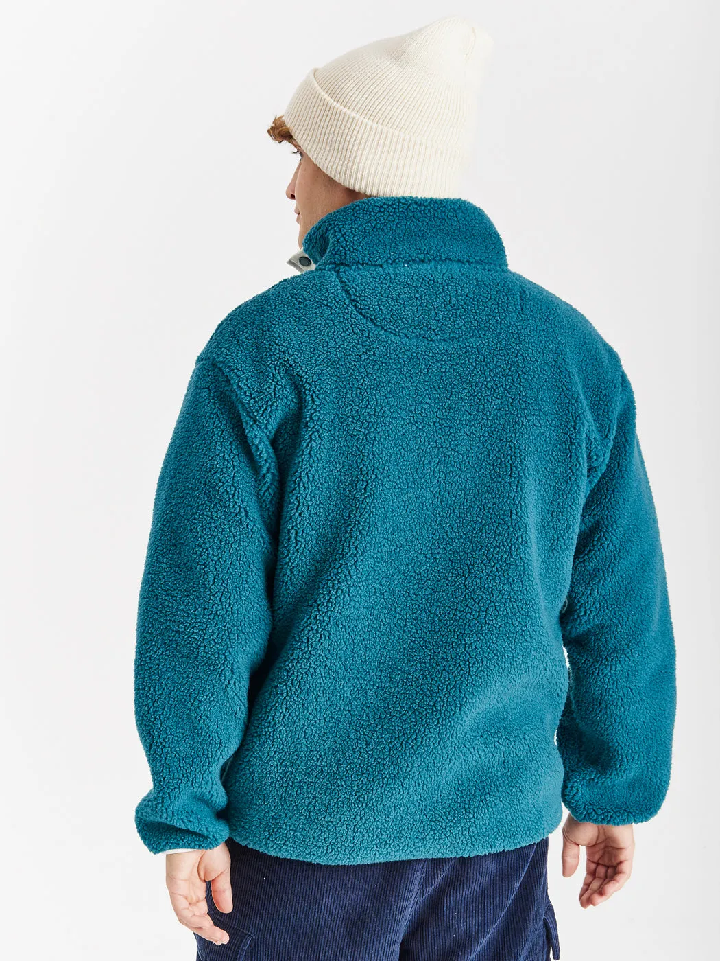 Hawthorn Popper Neck Sherpa Fleece Dark Green