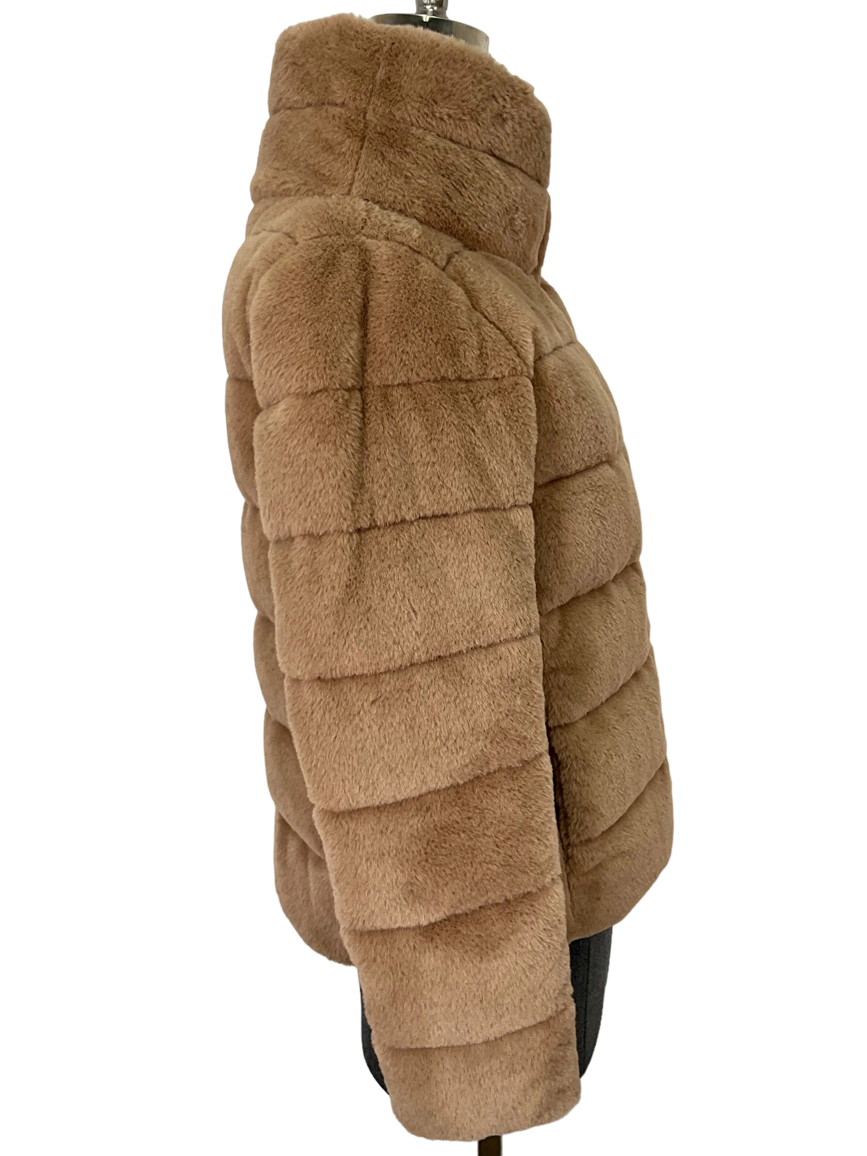 Herno Camel Faux Fur Teddy Coat Size S