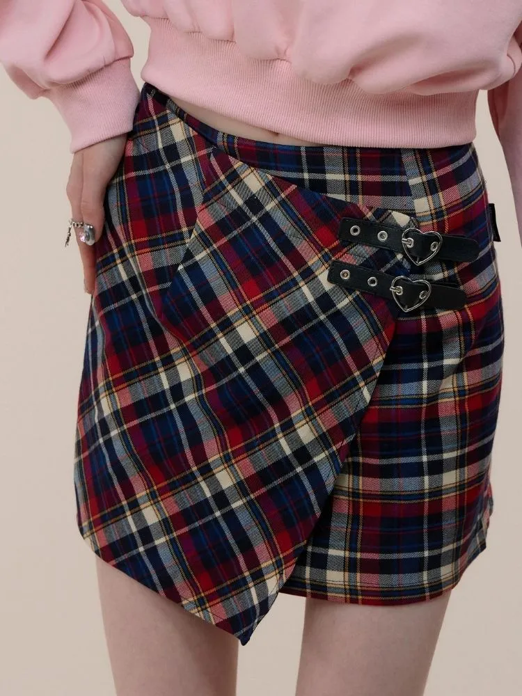 High waist plaid skirt【s0000003757】