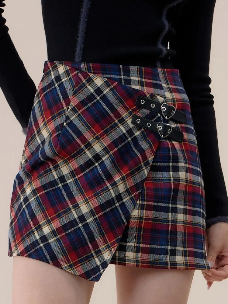 High waist plaid skirt【s0000003757】