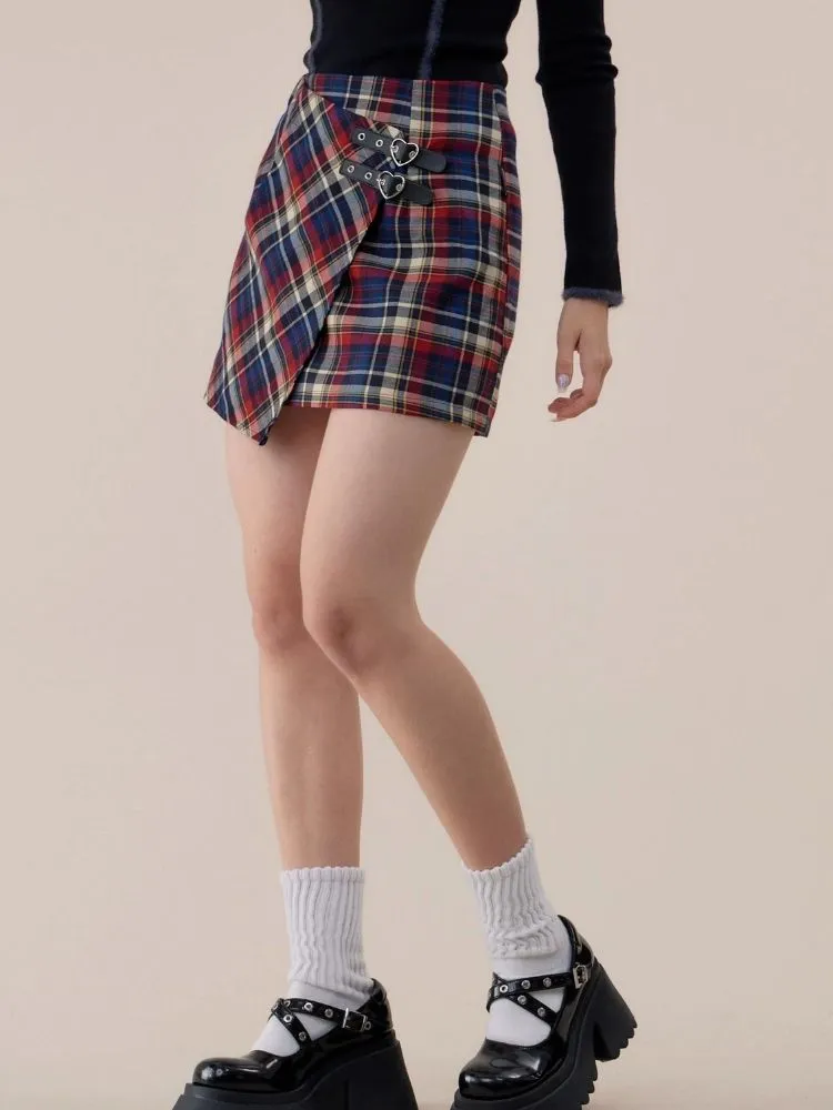 High waist plaid skirt【s0000003757】