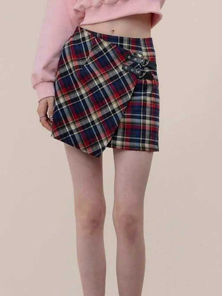 High waist plaid skirt【s0000003757】