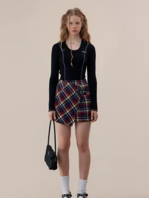 High waist plaid skirt【s0000003757】