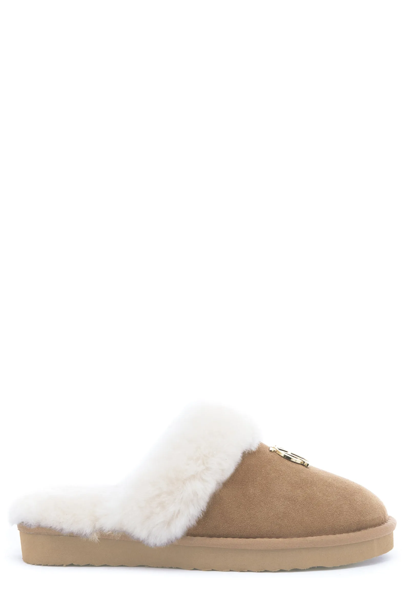 Holland Cooper Shearling Slipper in Oyster