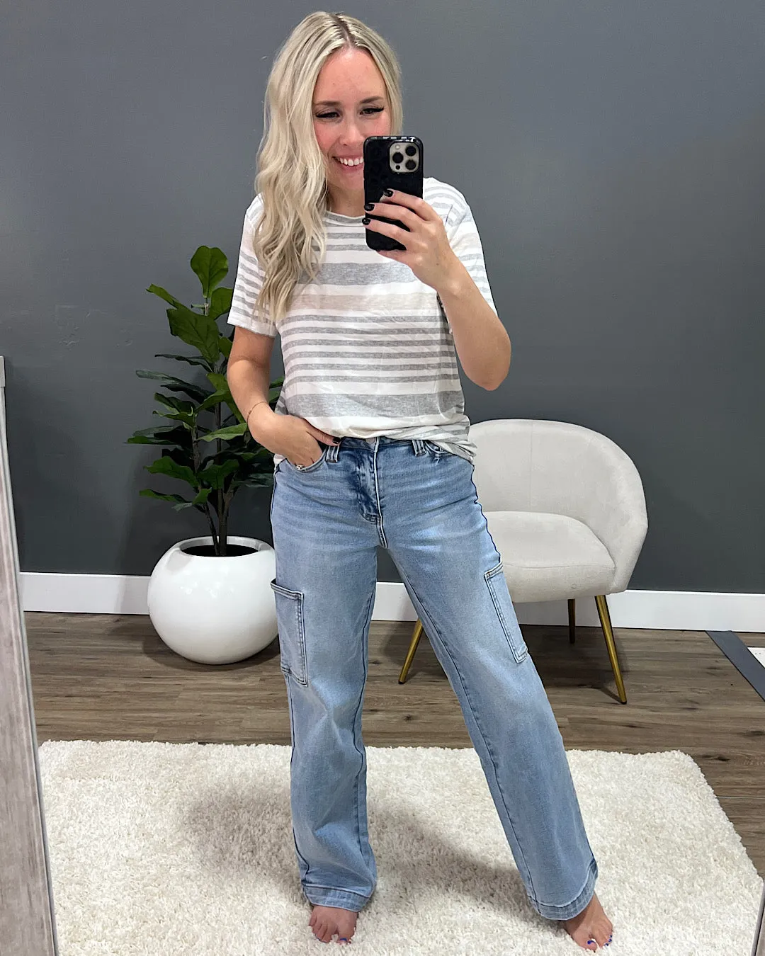 Judy Blue Celeste Wide Leg Cargo Jeans