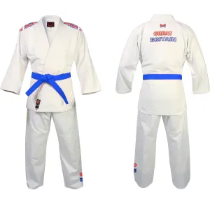 MAR-027 | White Great Britain Styled Judo/Jiu-Jitsu Competition Uniform   FREE BELT