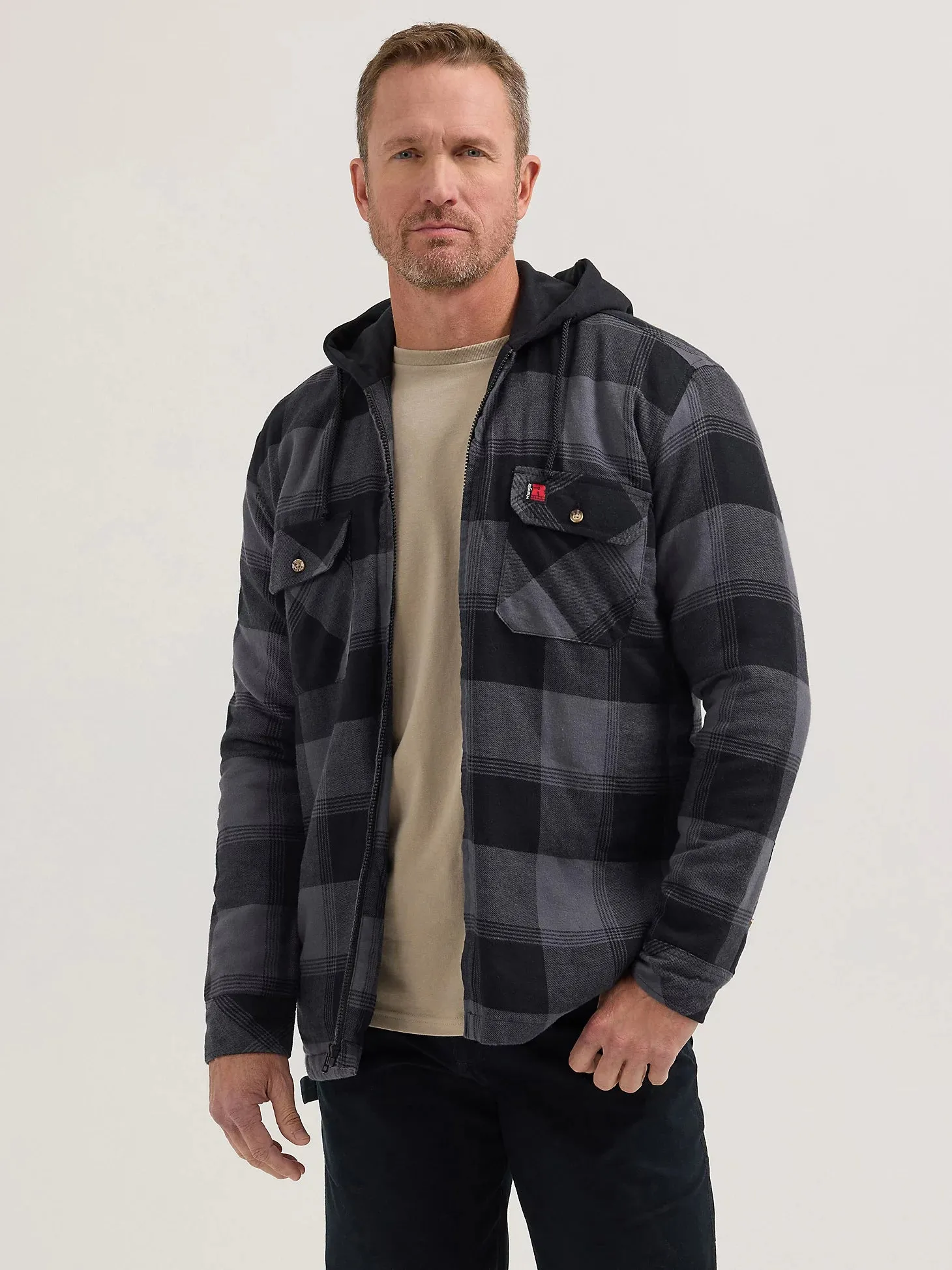 Men's Wrangler Hooded Flannel Jacket