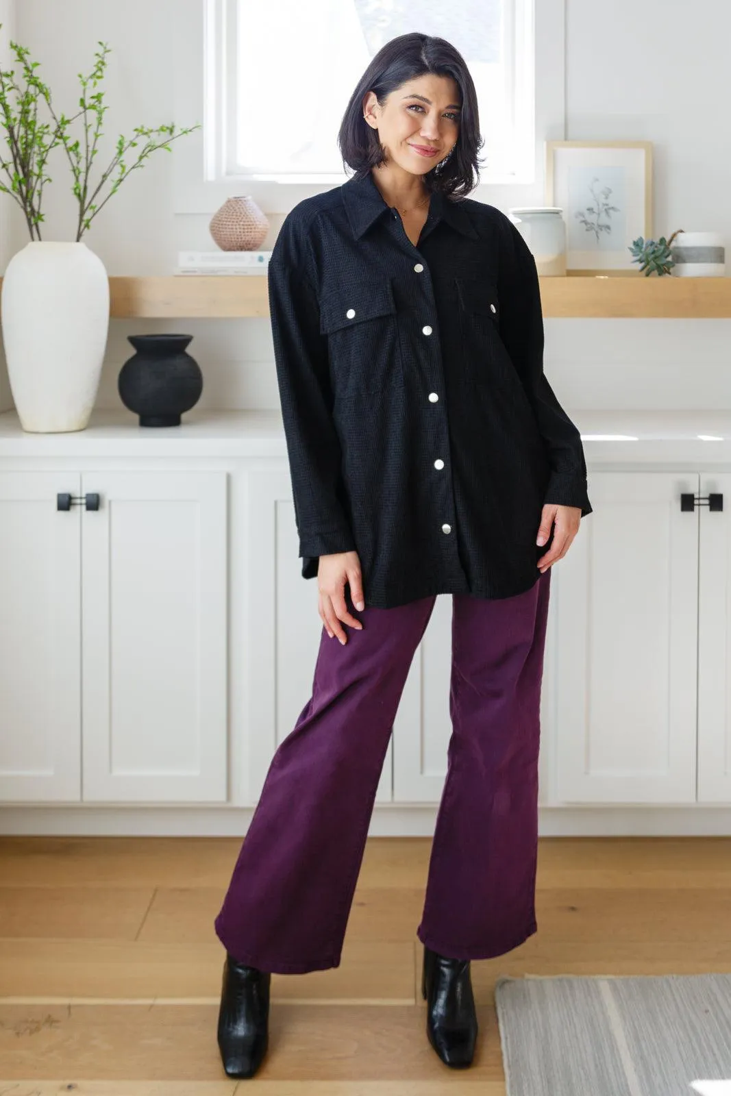 Mica Denim Plum High Rise Wide Leg Jeans