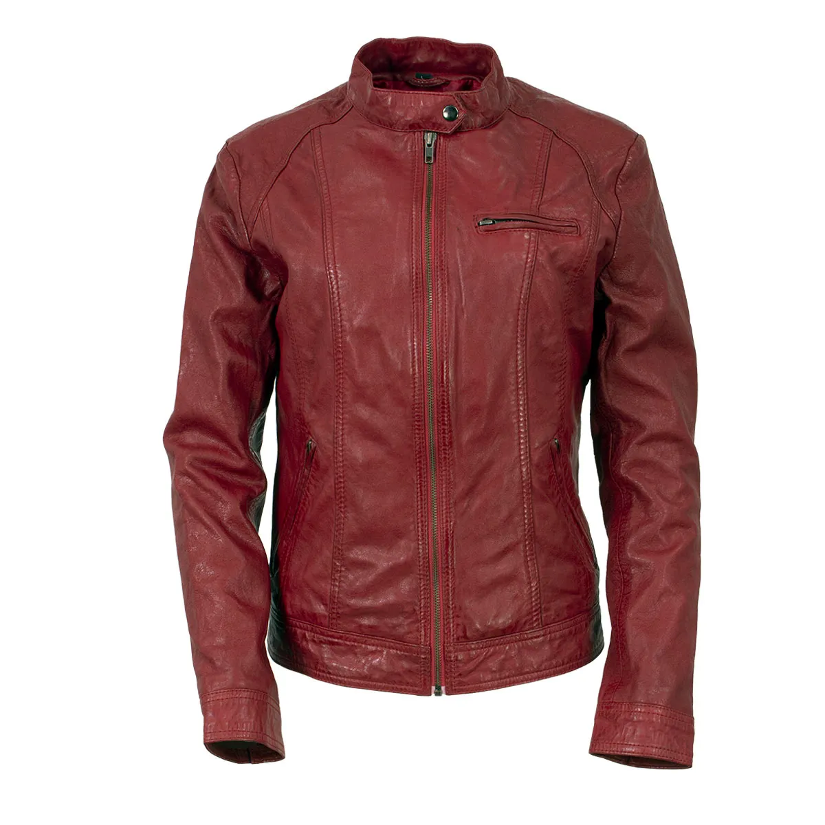 Milwaukee Leather Vintage SFL2811 Women's Red Zipper Front Motorcycle