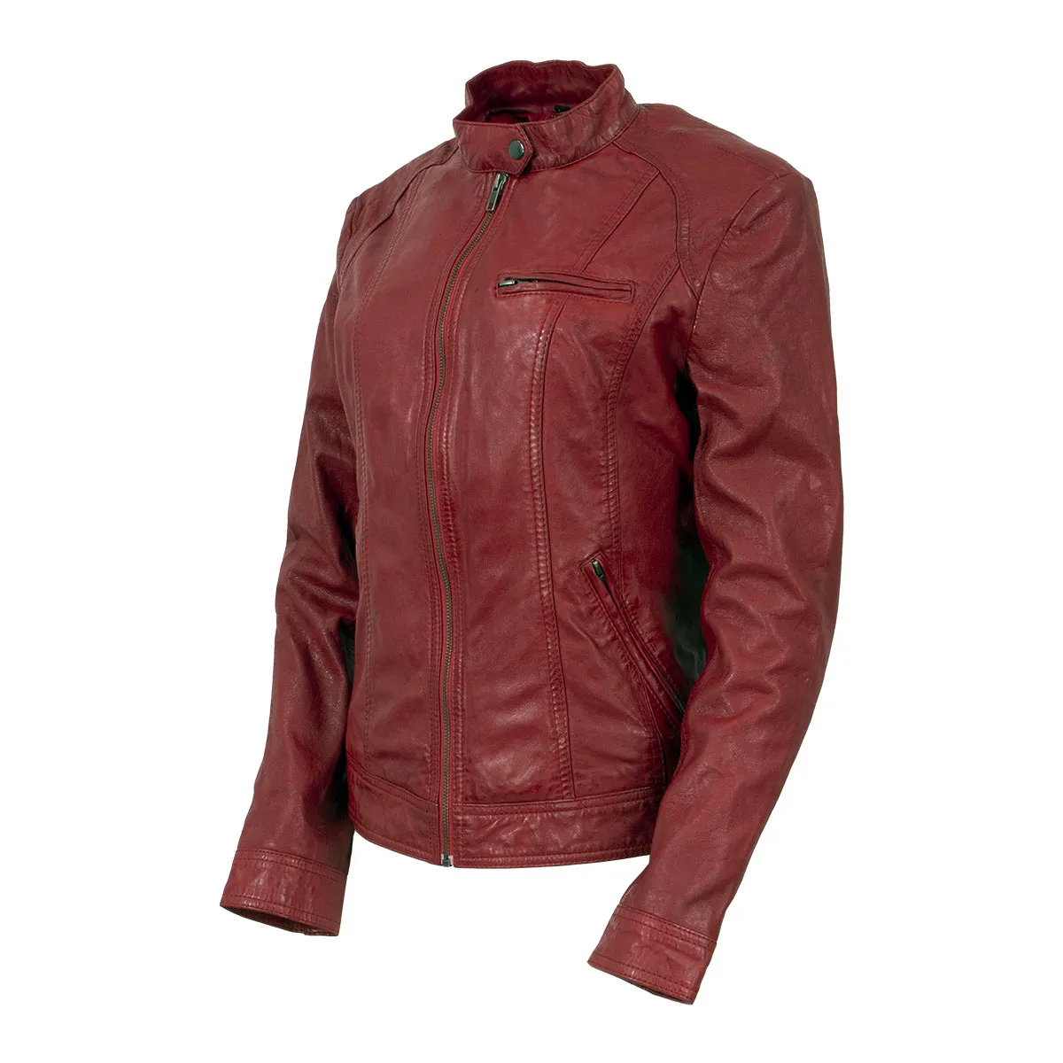 Milwaukee Leather Vintage SFL2811 Women's Red Zipper Front Motorcycle