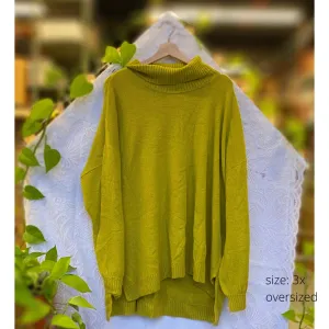 Oversize Chartreuse Turtleneck - 3x