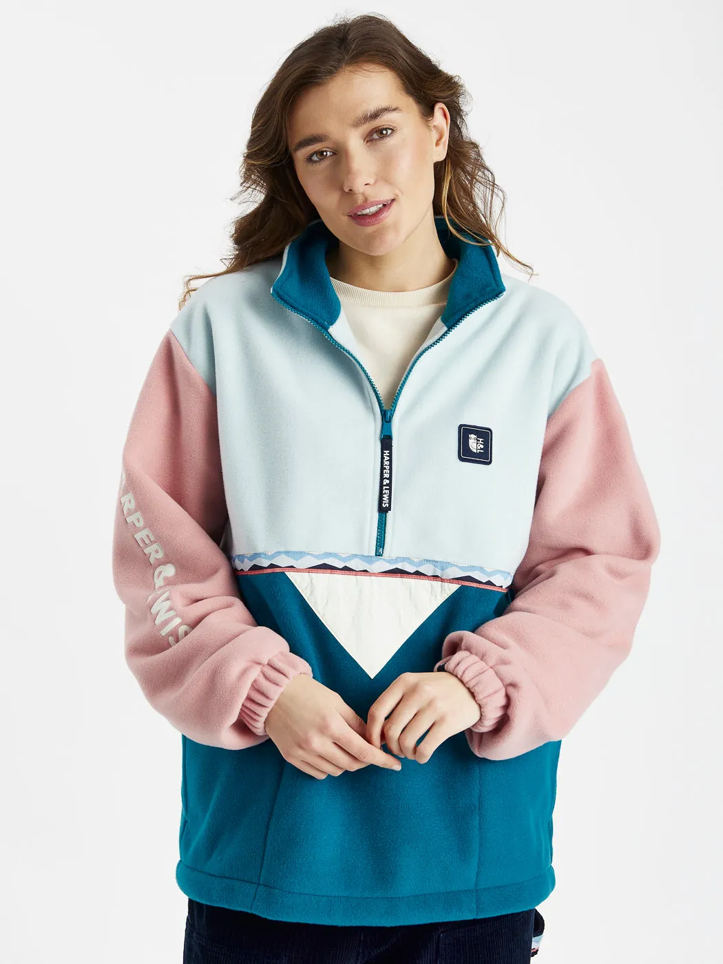 Palm 1/4 Zip Fleece Cool Aqua