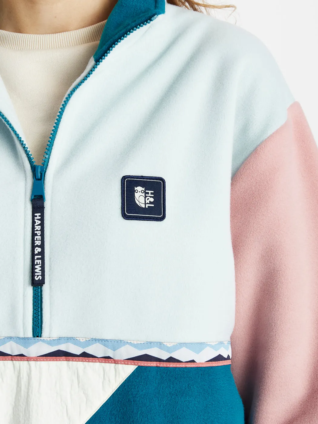 Palm 1/4 Zip Fleece Cool Aqua