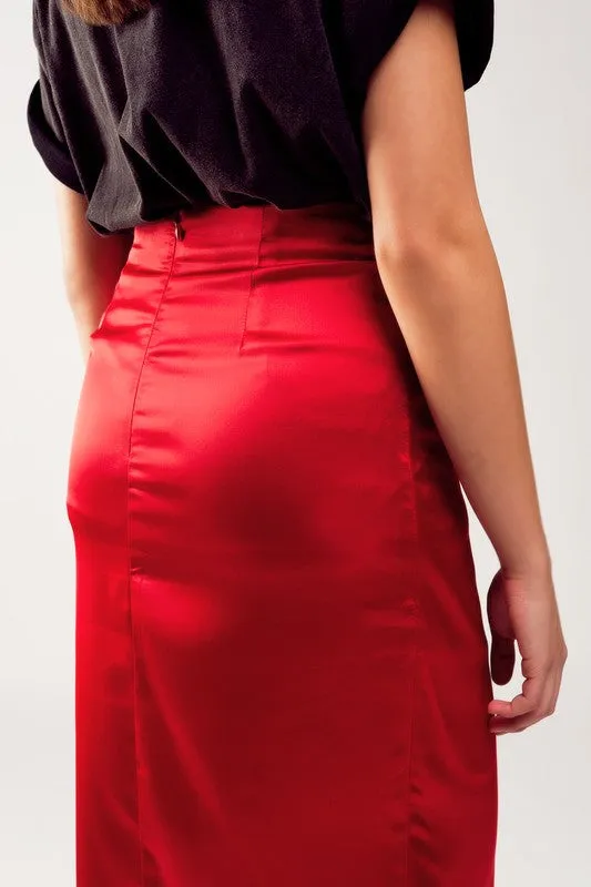 Ready to Mingle Satin Skirt