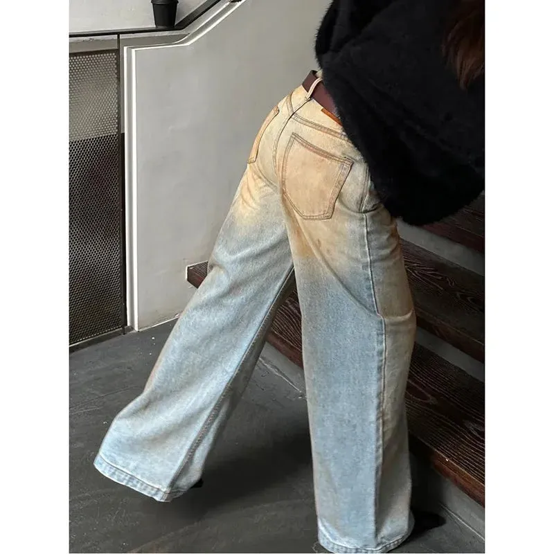 Retro Straight Hip-hop Vintage Denim Pants