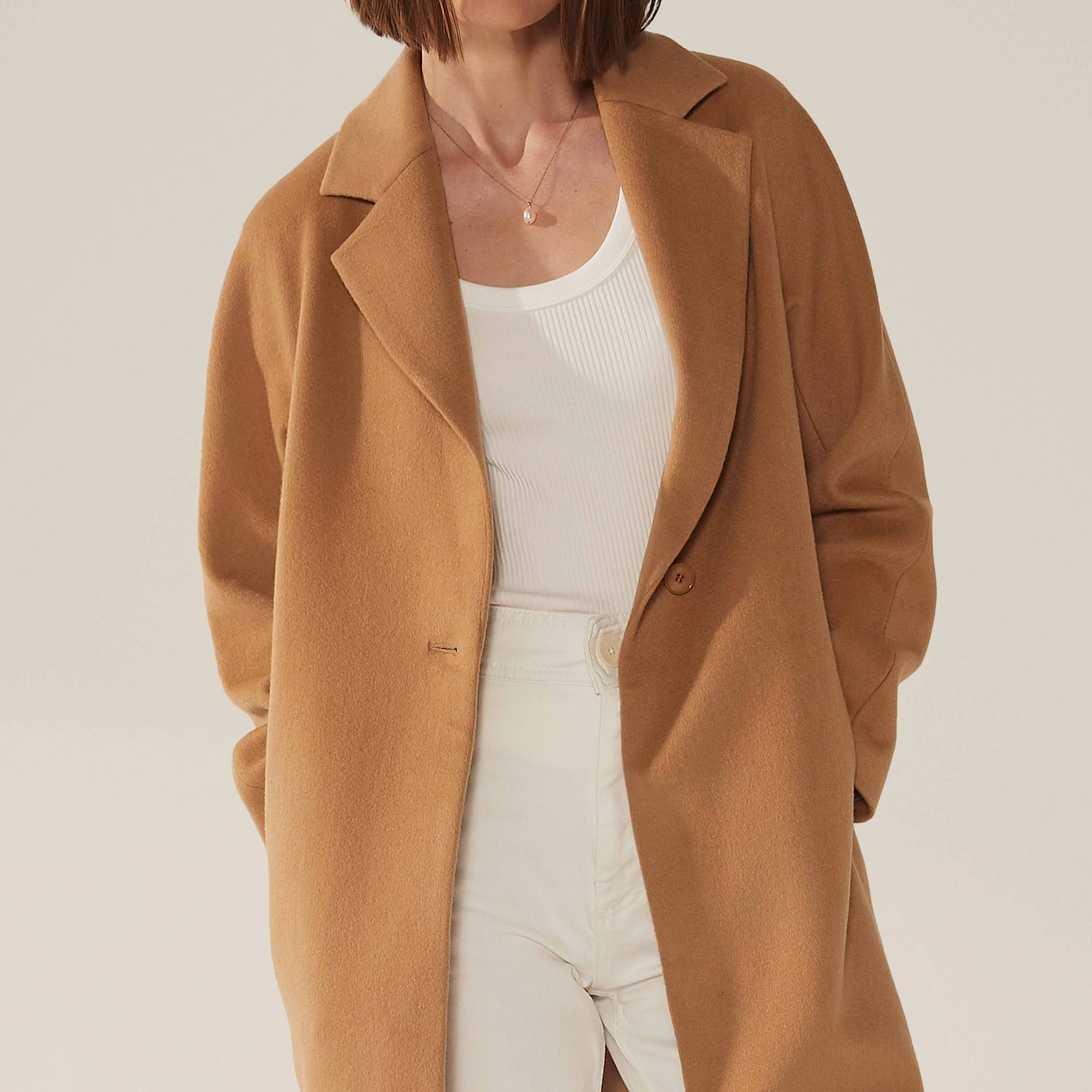 Risa Cashmere-Wool Button Down Coat