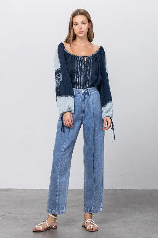 Slouchy Cropped High Waist Jeans