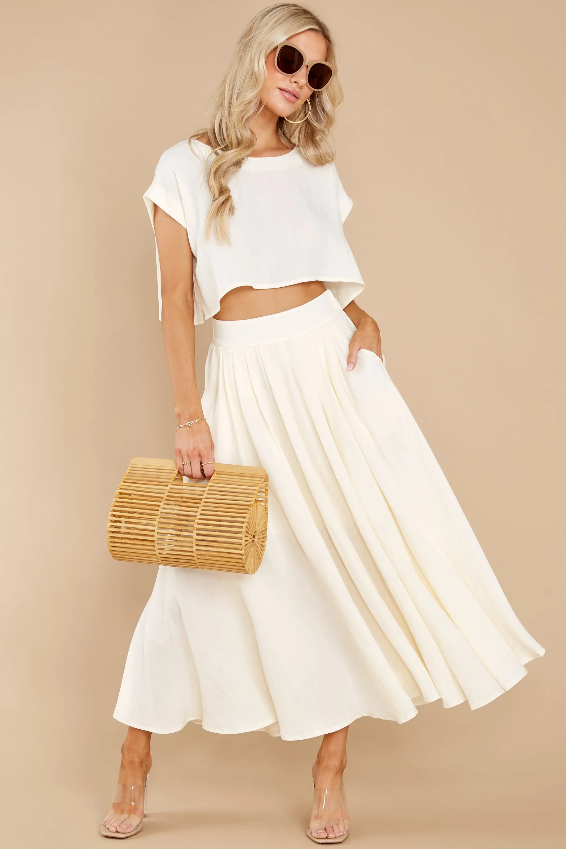 Sweet Memory Of Us Cream Two Piece Set