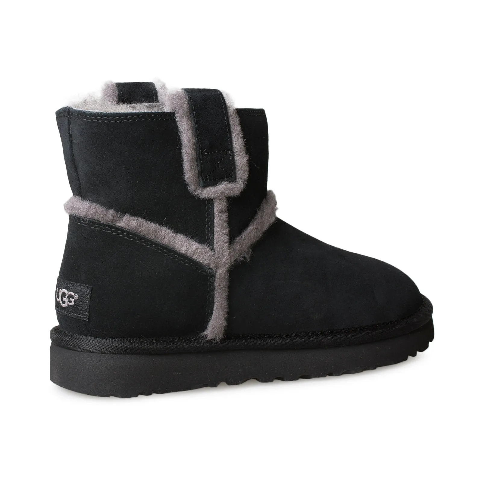 UGG Classic Mini Spill Seam Black Boots - Women's