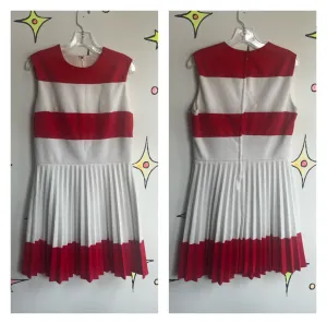 Vintage 60s 70s | Red Striped Groovy GoGo Mod Mini Dress | Size L