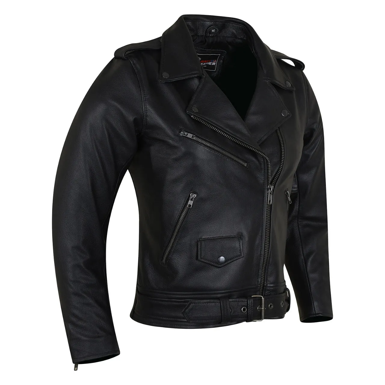 VL616 Vance Leather Ladies Premium Lightweight Goatskin Classic Motorcycle Leather Jacket MCJ