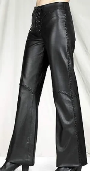 Womens Hip Hugger Leather Pants