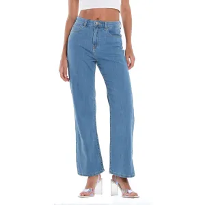 WOMENS WIDE LEG DENIM JEANS WITH SLIT